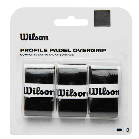 Wilson Profile Padel Overgrip Black Tape – 3 pcs