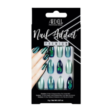 Ardell Nail Addict Green Glitter Chrome Artificial Nails - 24 pcs