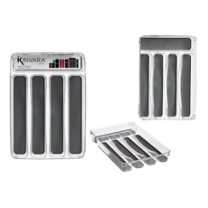 Kinvara Plastic/Silicone Drawer Divider - Transparent/Grey