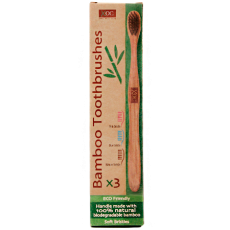 XOC Bamboo Soft Toothbrushes - 3 pcs